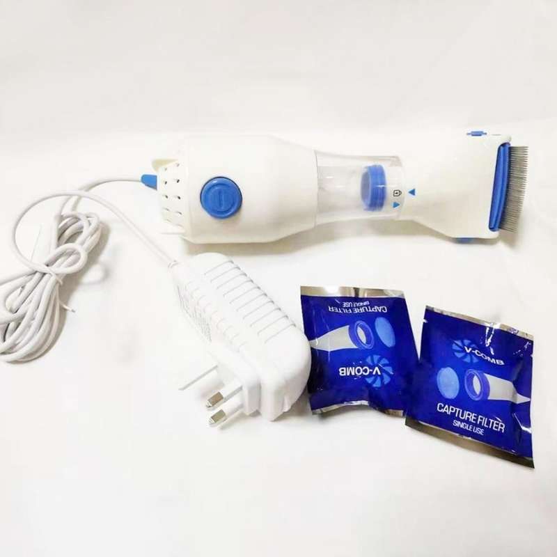 Brosse électrique anti-poux + 3 filtres offerts