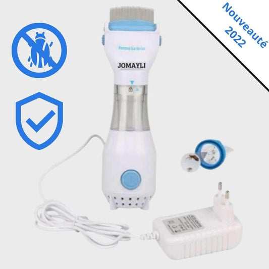 Brosse électrique anti-poux + 3 filtres offerts